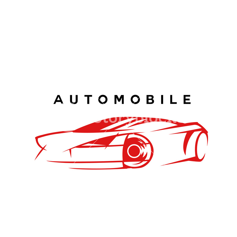 1000x1000 Minimal Logo Of Red Automobile Car Sketch Vector Illustration - Car Sketch Vector