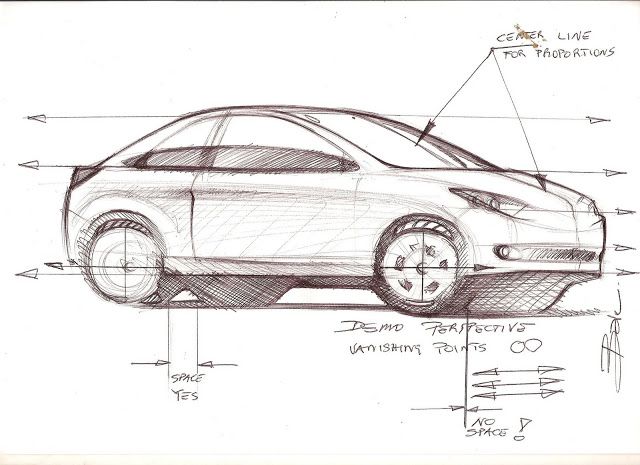 640x465 Car Sketch Tutorial Sample Car Design Education Tips. Vehicle - Car Sketching Basics