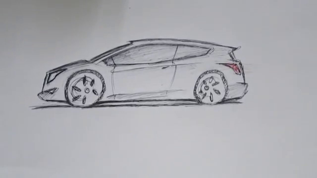 1280x720 How To Sketch A Simple Car For Beginners 2016 - Car Sketching Basics