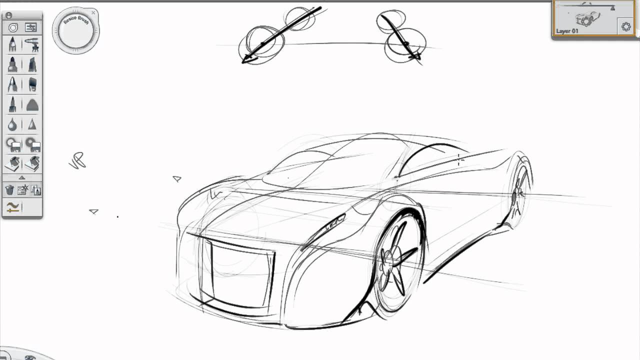1280x720 Basic Perspective Car Sketch Tutorial - Car Sketching Basics