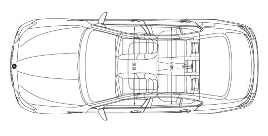 530x269 Car Line Art Cartype - Car Top View Sketch