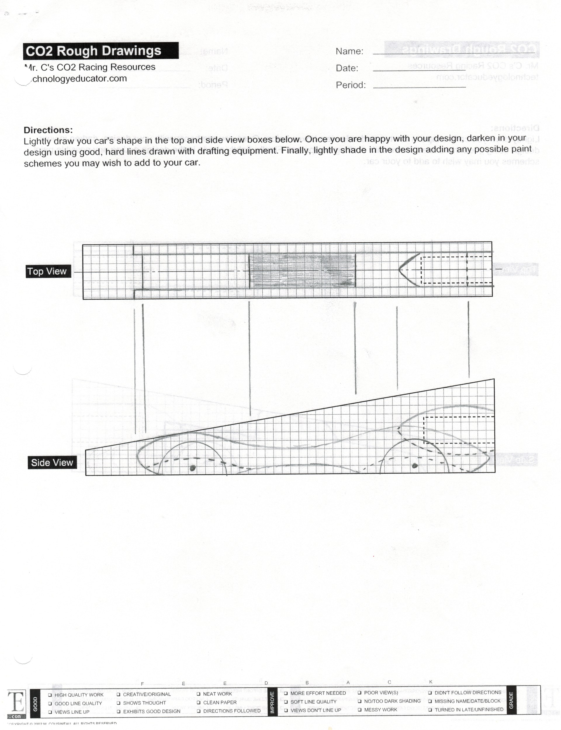 1920x2500 Co2 Dragster Students Atwater Senior Academy - Car Top View Sketch