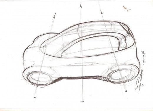 520x378 How To Draw A Car In Top View Perspective Car Design - Car Top View Sketch