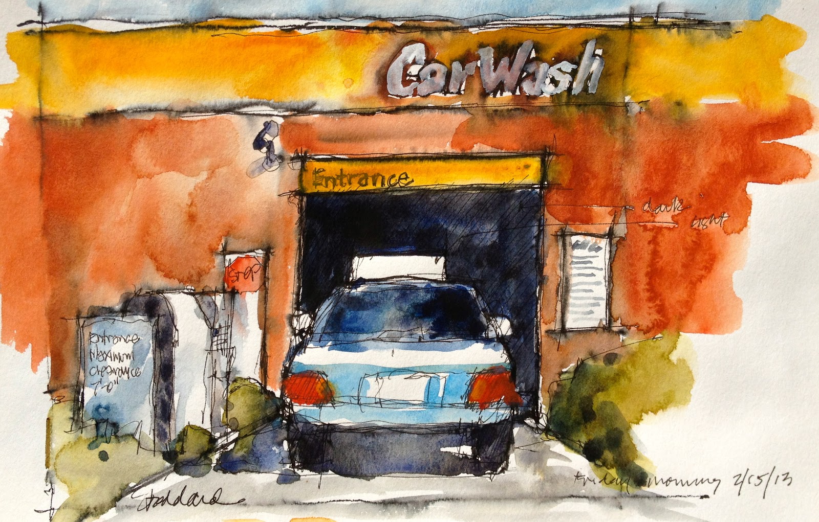 1600x1021 Art And Life March 2013 - Car Wash Sketch