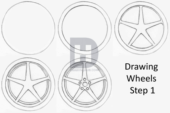 569x380 How To Sketch A Car, Step By Step, Drawing Guide, By Jtm93 - Car Wheel Sketch