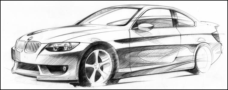 760x300 Mikael Lugnegard Traditional Sketch Rendering - Car Wheel Sketch