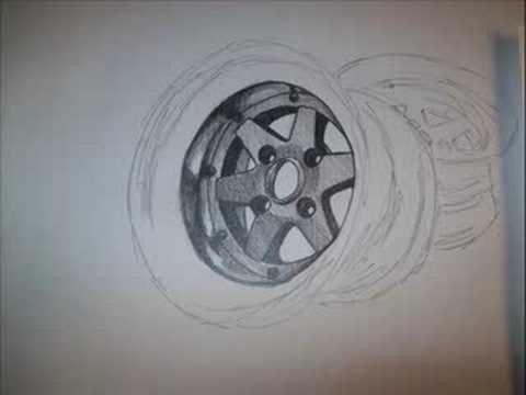 480x360 How To Draw A Wheel - Car Wheel Sketch