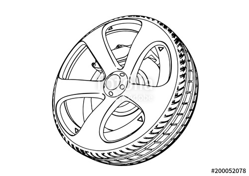 Car Wheel Sketch at PaintingValley.com | Explore collection of Car ...