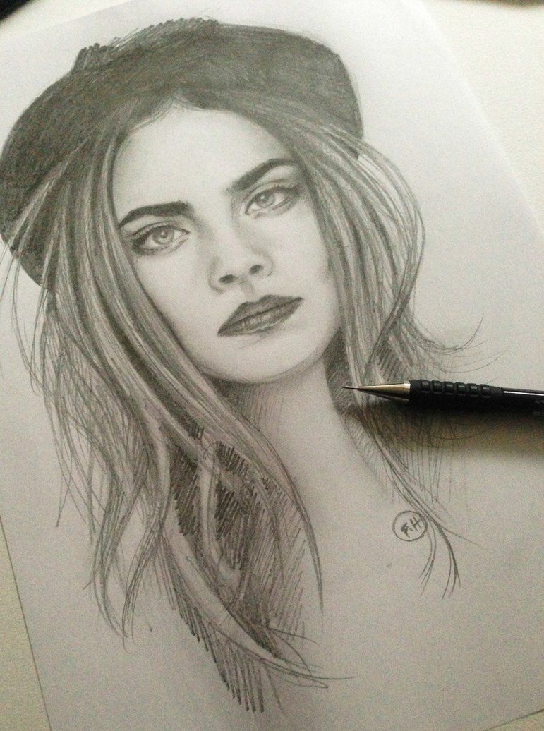 771x1036 Cara Delevingne Pencil Sketch By Farooky Drawings - Cara Delevingne Sketch