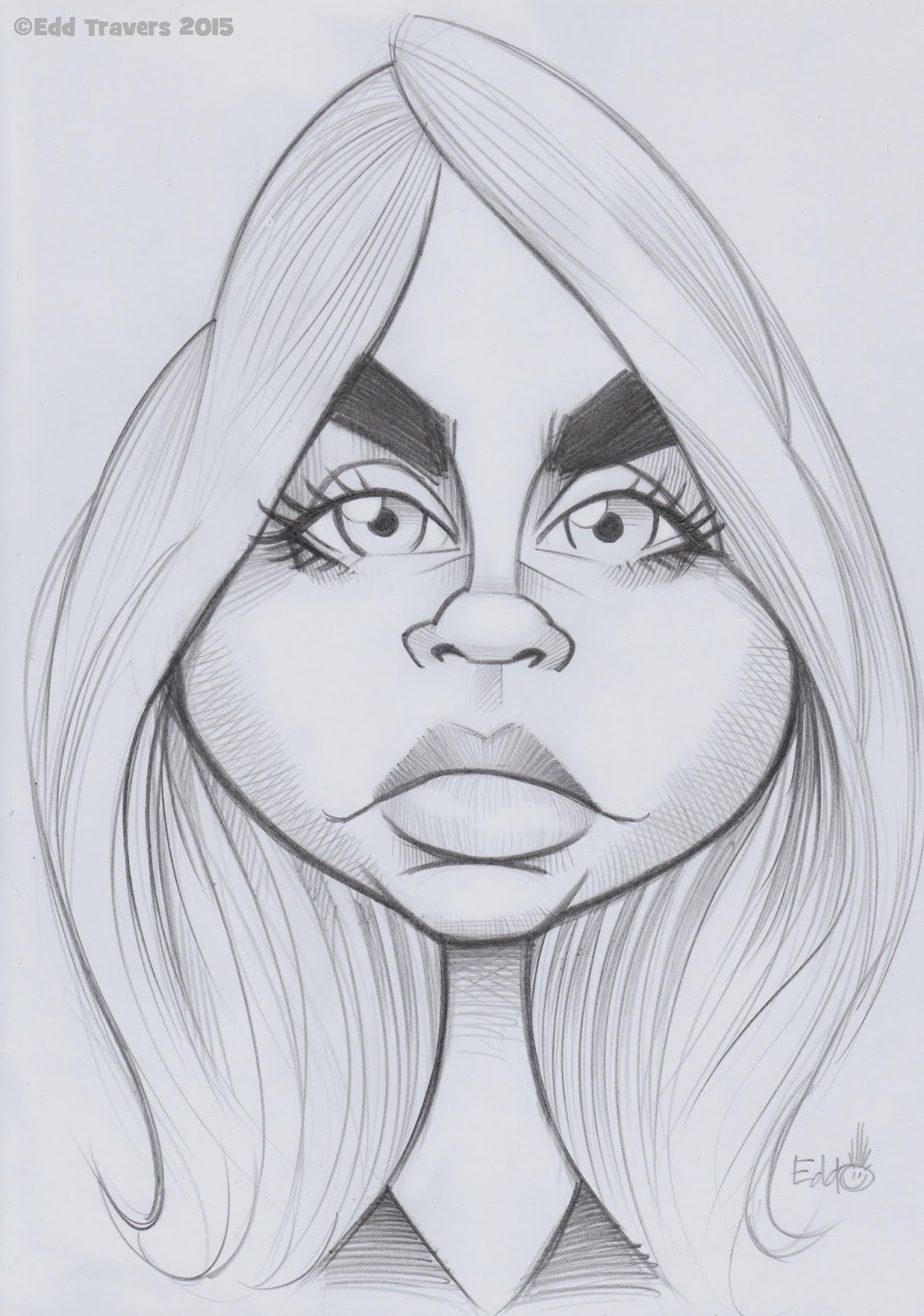 1123x1600 Edd Travers Caricature Blog Cara Delevingne Sketch - Cara Delevingne Sketch