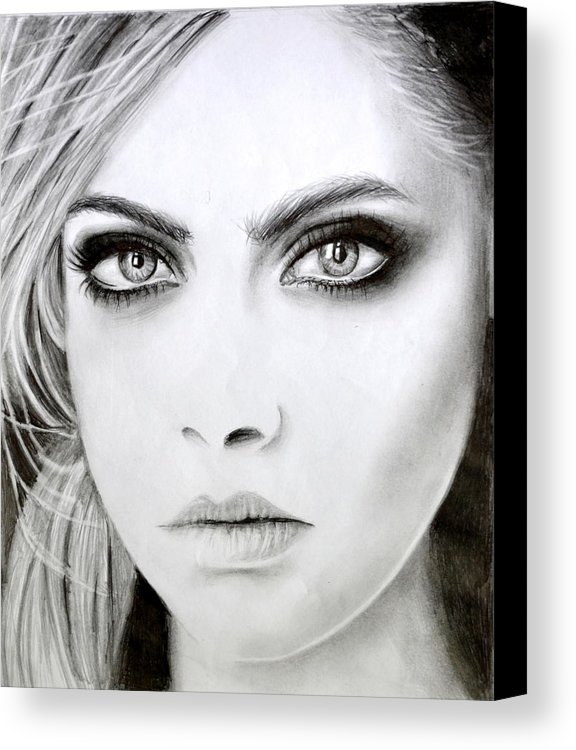 576x750 Original Sketch Of Cara Delevingne Canvas Print Canvas Art By - Cara Delevingne Sketch