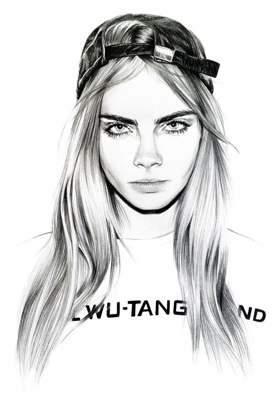 557x787 Portrait De Cara Delevingne Pour Paulette Magazine (Septembre - Cara Delevingne Sketch