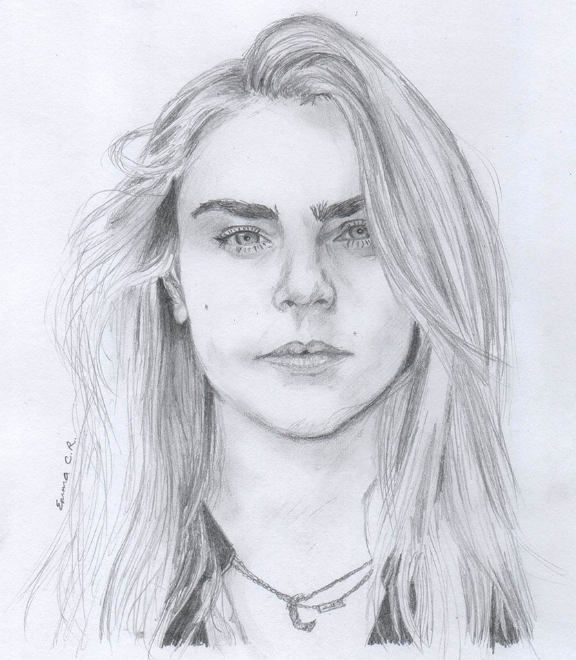 835x957 Sketch Cara Delevingne By Islandwriter - Cara Delevingne Sketch