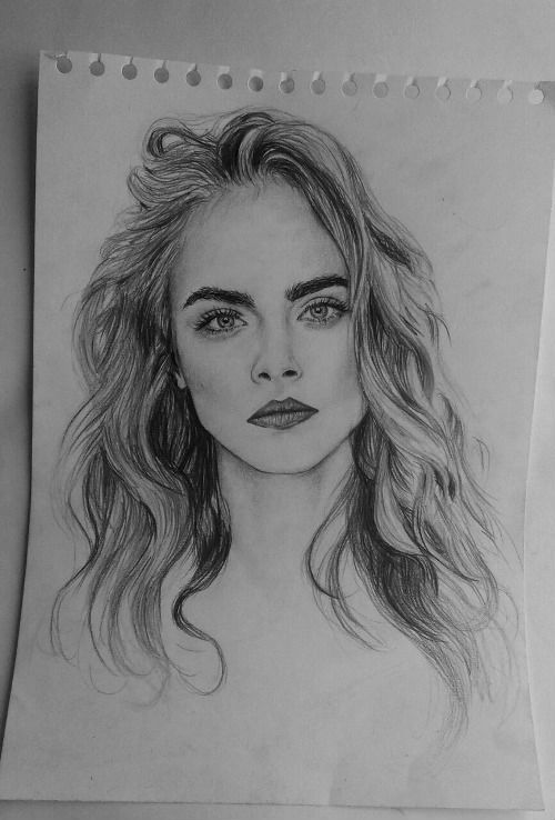 500x738 Drawing, Cara Delevingne, And Model Image A R T - Cara Delevingne Sketch
