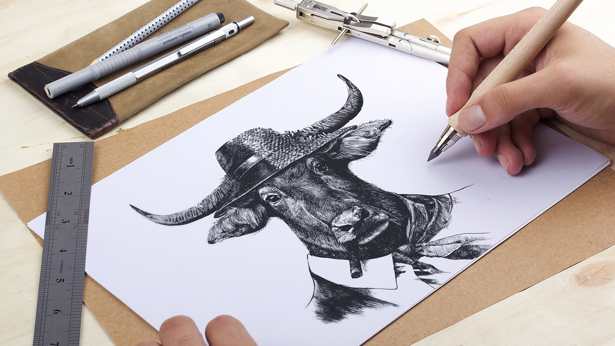 1200x677 Carabao Tattoo Concept On Behance - Carabao Sketch