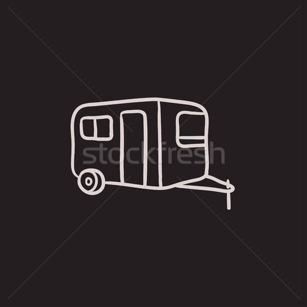 600x600 Caravan Sketch Icon. Stock Photo Andrei Krauchuk (Rastudio - Caravan Sketch