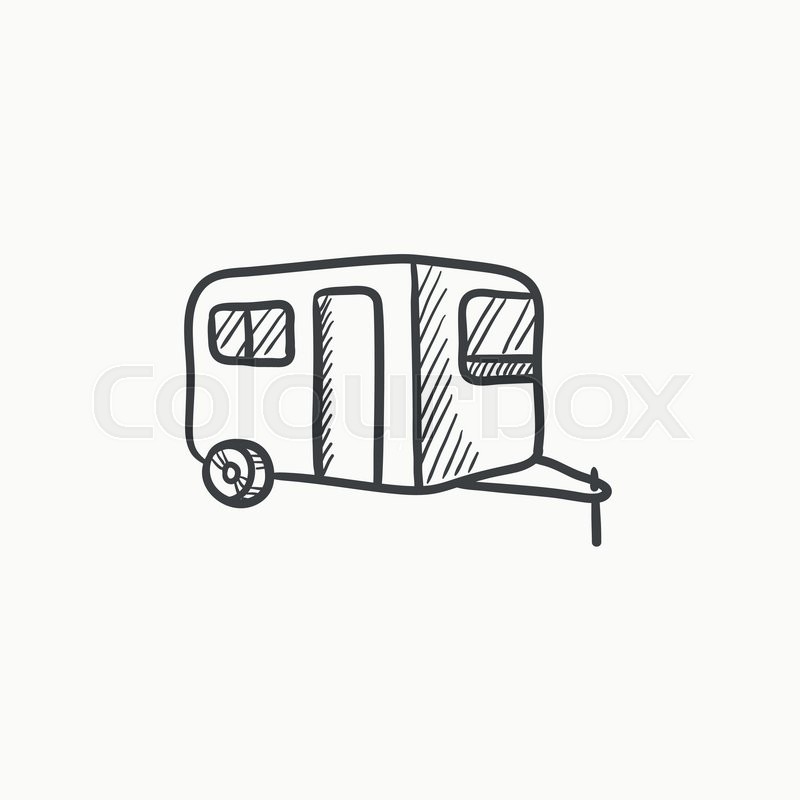 800x800 Caravan Vector Sketch Icon Isolated On Background. Hand Drawn - Caravan Sketch