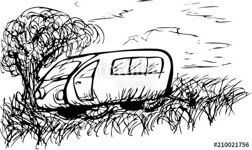 500x299 Sketch Of A Caravan By Jziprian Stock Image And Royalty Free - Caravan Sketch
