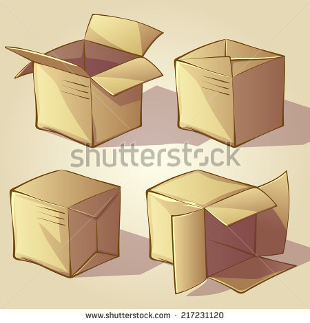 450x470 Illustrated Corrugated Cardboard Clipart - Cardboard Box Sketch