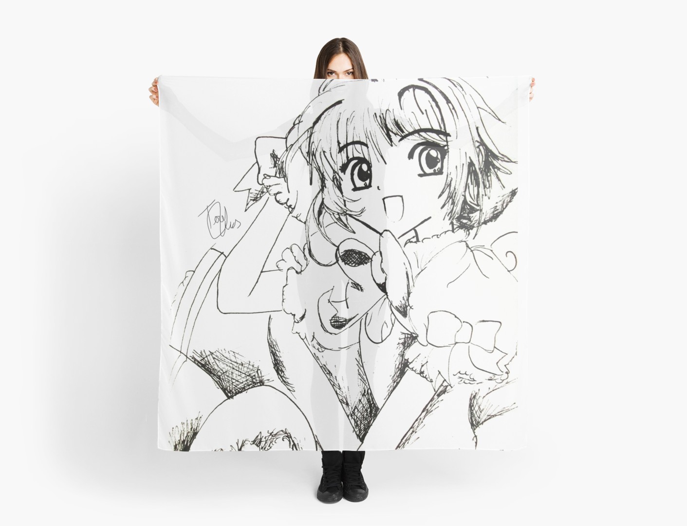 1411x1080 Cardcaptor Sakura Sketch Scarves By Teresartwork Redbubble - Cardcaptor Sakura Sketch