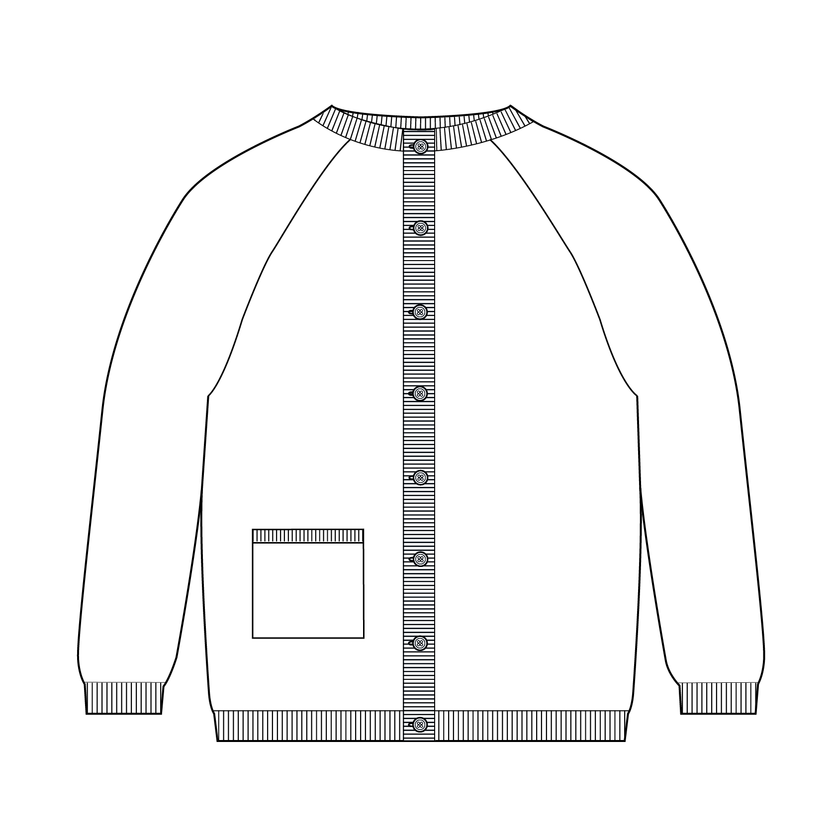 1675x1675 Knit Cardigan - Cardigan Sketch