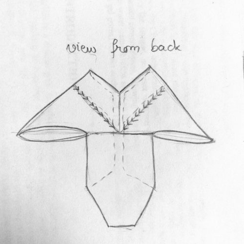 500x500 Sketches For A Crochet Poncho Style Cardigan Cu Fluturi - Cardigan Sketch