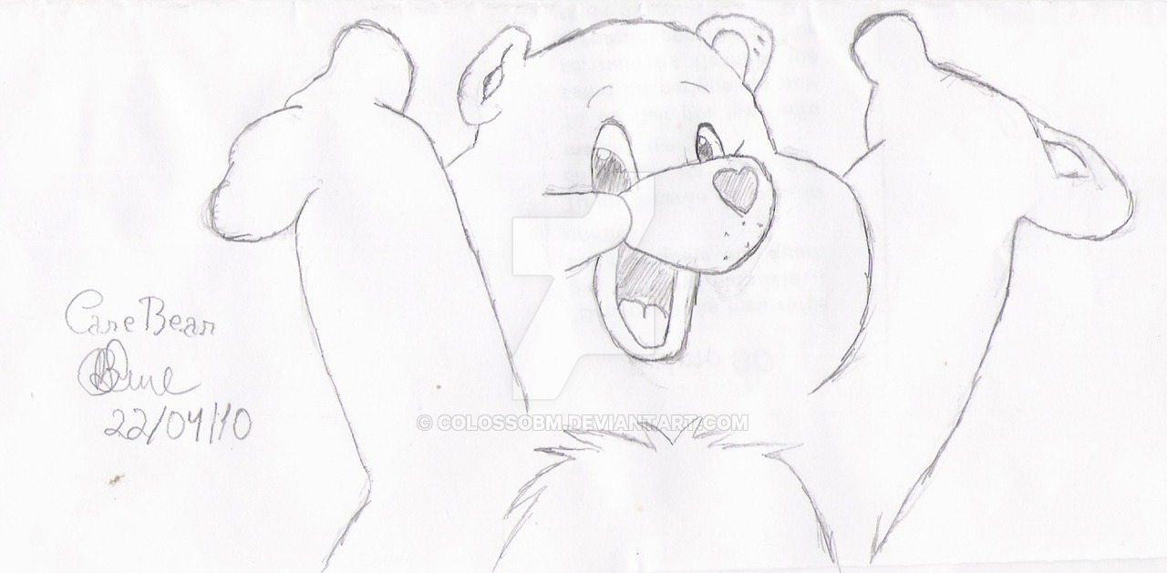 1280x629 Care Bear Sketch By Colossobm - Care Bear Sketch