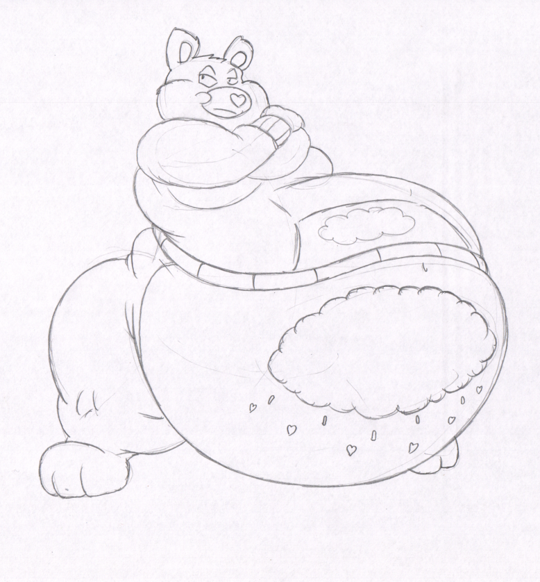 778x838 Care Bears Fat Grumpy Bear Sketch By Virus 20 - Care Bear Sketch