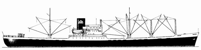 682x171 Outboard Profiles Of Maritime Commission Designed Vessels - Cargo Ship Sketch