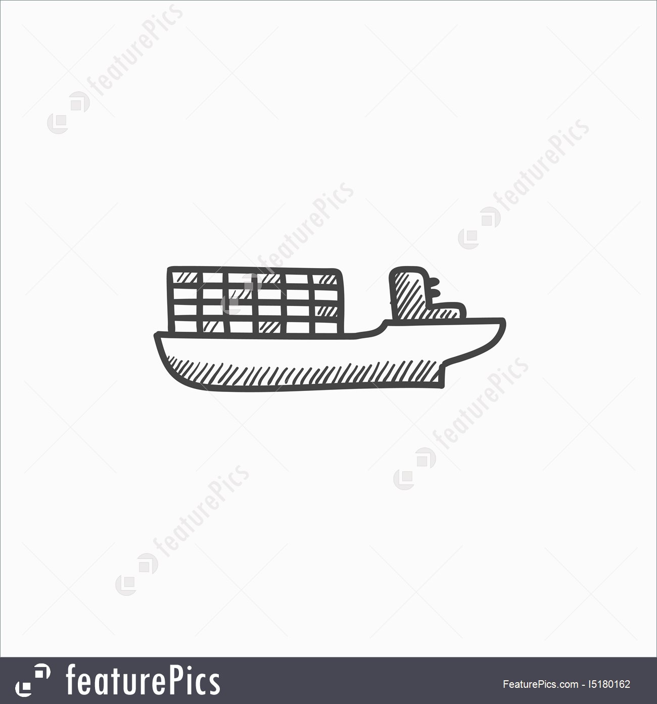 1300x1392 Cargo Container Ship Sketch Icon. Illustration - Cargo Ship Sketch