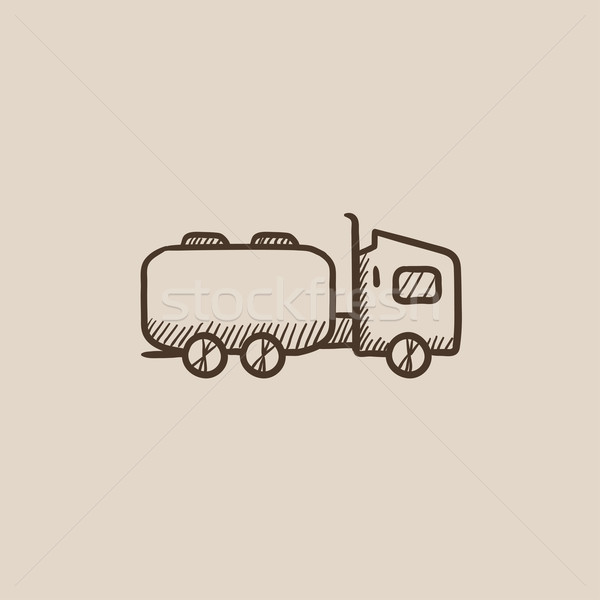 600x600 Truck Liquid Cargo Sketch Icon. Vector Illustration Andrei - Cargo Sketch