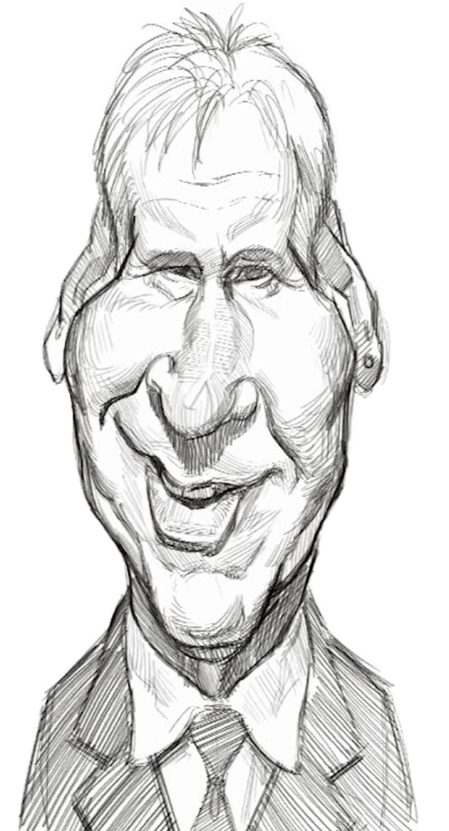 630x1166 Drawing Harrison Ford Caricature Sketch Example Proko - Caricature Sketch