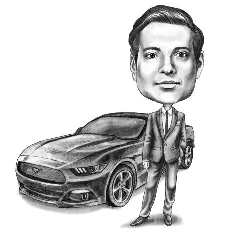 463x463 Full Body Sketch From Photo With Any Additional Element On Background - Caricature Sketch