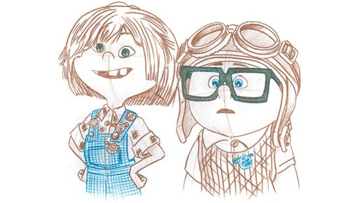 500x290 Carl And Ellie Disney Sketches Disney Sketches - Carl And Ellie Sketch
