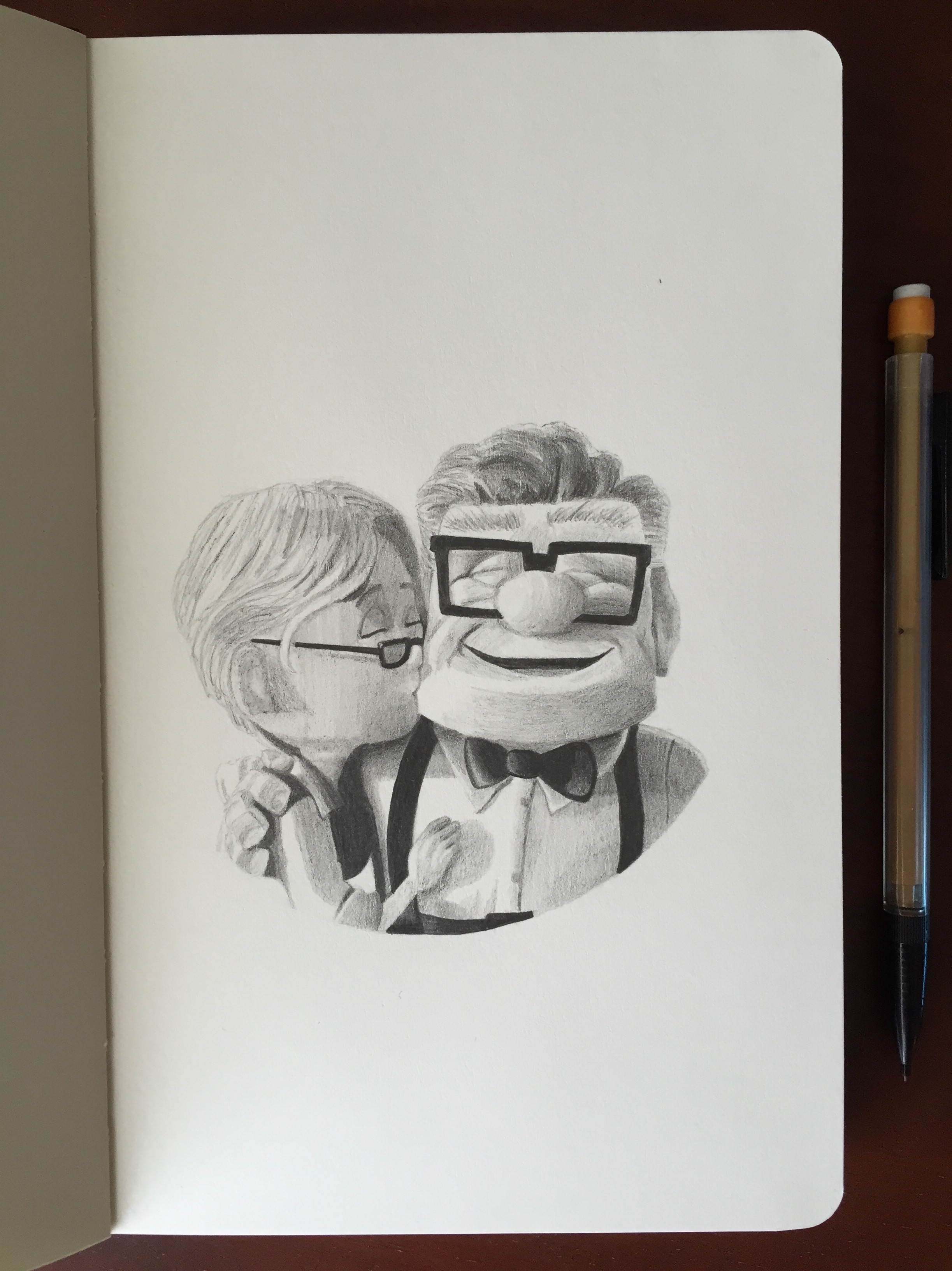 2446x3264 Carl And Ellie From Up. Drawing - Carl And Ellie Sketch