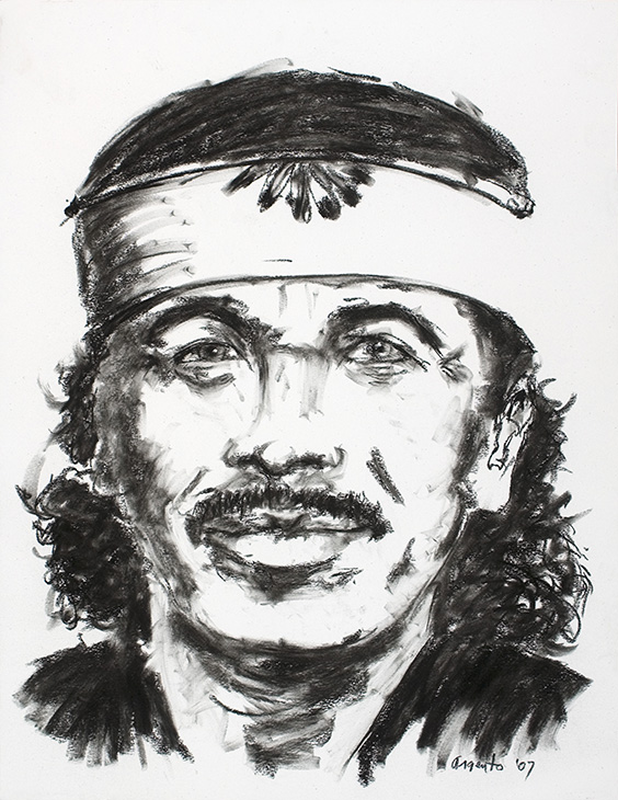 564x730 Carlos Santana Drawing - Carlos Santana Sketch