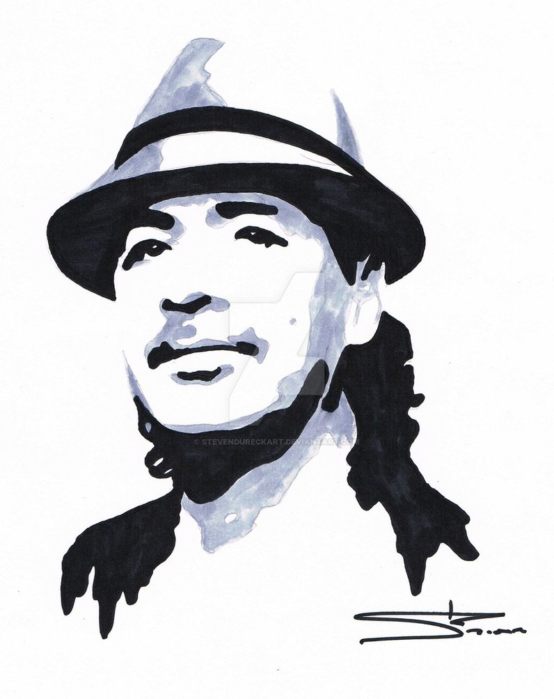 796x1004 Portrait - Carlos Santana Sketch