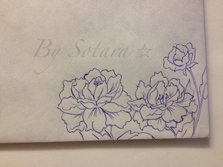320x240 Ink Drawing Of Carnation Flowers On Envelope For My Friend. - Carnation Flower Sketch