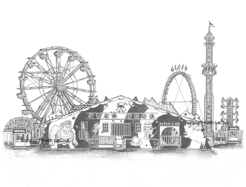 1024x777 Fun Zone Mighty Thomas Carnival Pencil Drawing Pencil - Carnival Sketch