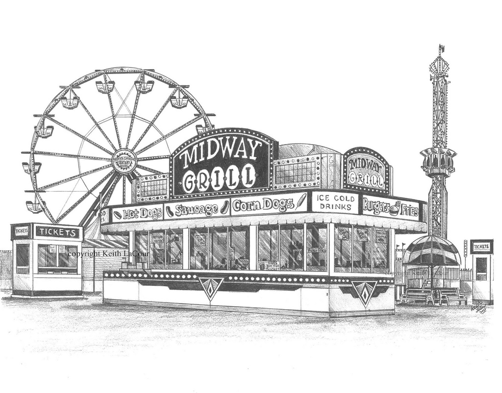 1024x802 Mighty Thomas Carnival Pencil Drawing Pencil Drawing By - Carnival Sketch