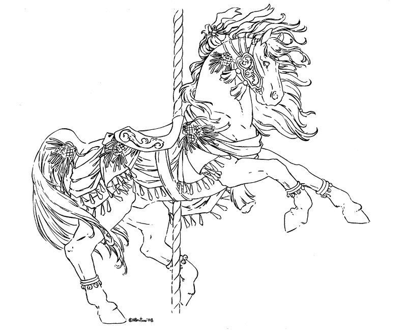 800x660 Carousel Winter Inks By Hbruton - Carousel Horse Sketch