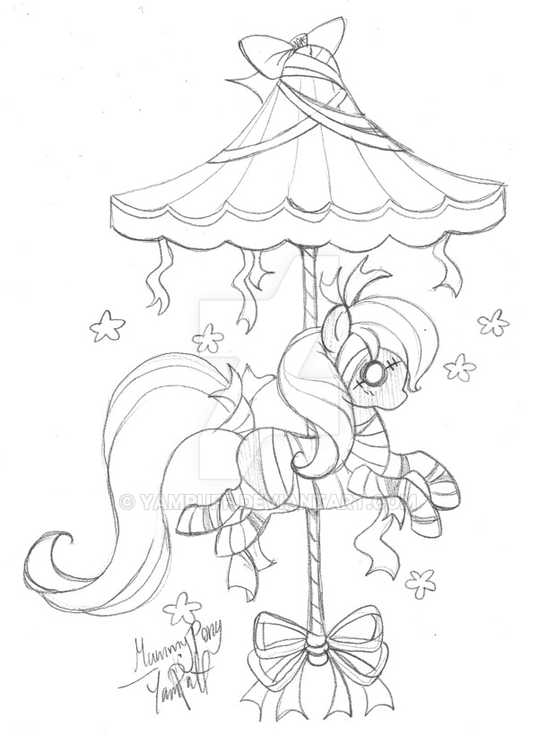 600x820 Mummy Carousel Pony Commission - Carousel Sketch
