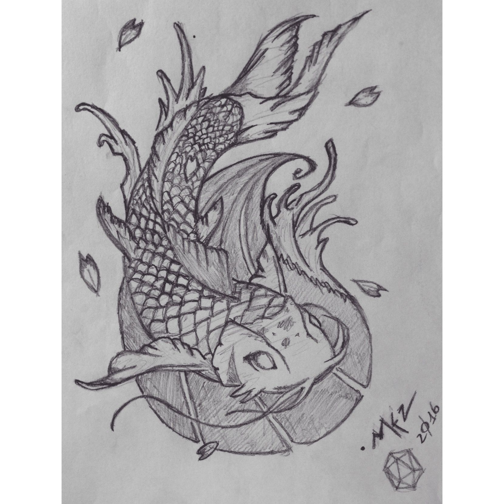 1660x1660 Koi Carp Sketch - Carp Sketch