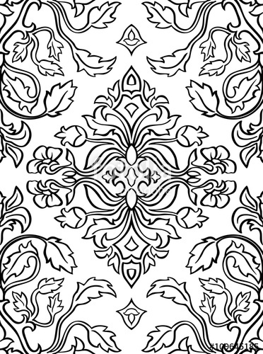 372x500 Floral Sketch For Carpet. Stock Image And Royalty Free Vector - Carpet Sketch