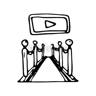 400x400 Hand Drawn Carpet And Screen Doodle Icon. Hand Drawn Black Sketch - Carpet Sketch