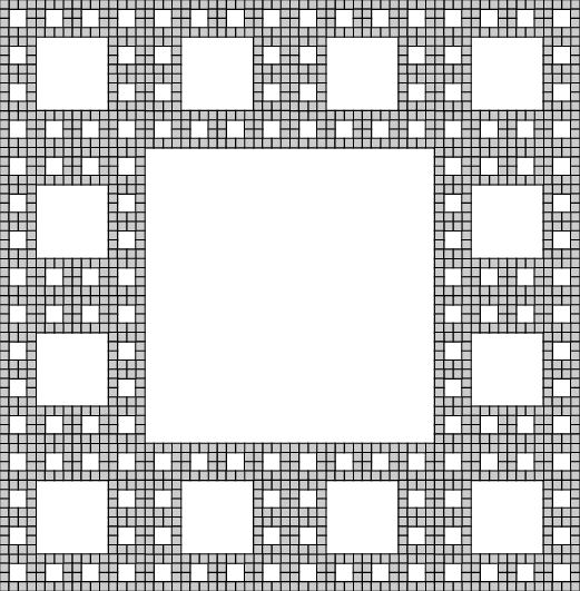 521x531 Sketch Of The Sierpinski Carpet Sc(4,2) Iterated Up To The K = 3 - Carpet Sketch