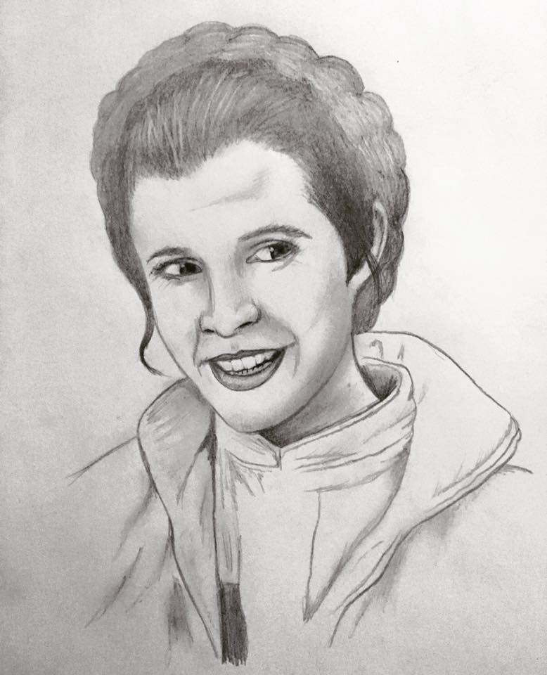 778x960 Carrie Fisher Drawing By Ajwensloff - Carrie Fisher Sketch
