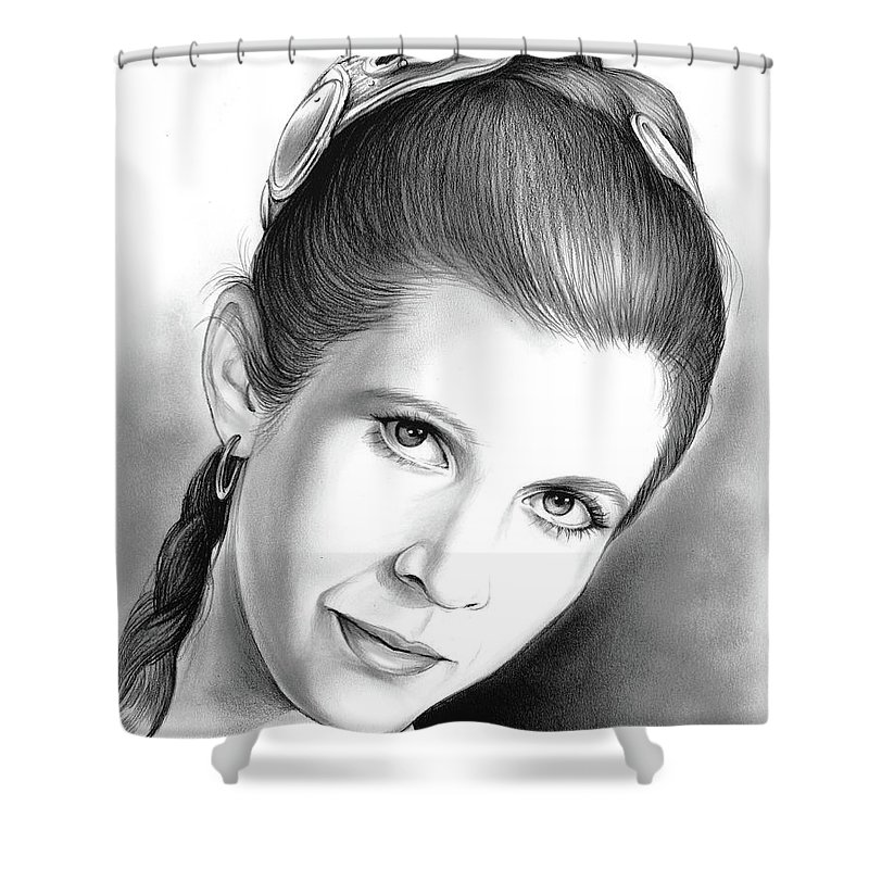 800x800 Carrie Fisher Shower Curtain For Sale By Greg Joens - Carrie Fisher Sketch