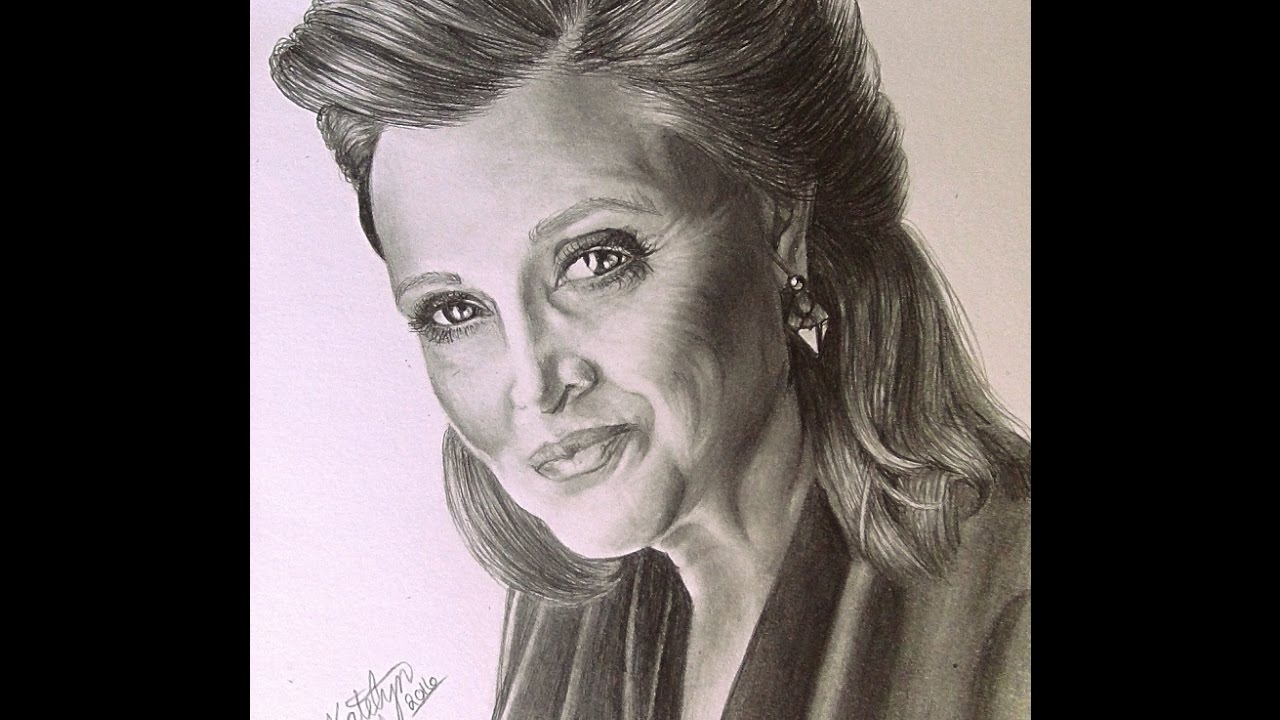 1280x720 Drawing Carrie Fisher Katelyn Zoss - Carrie Fisher Sketch