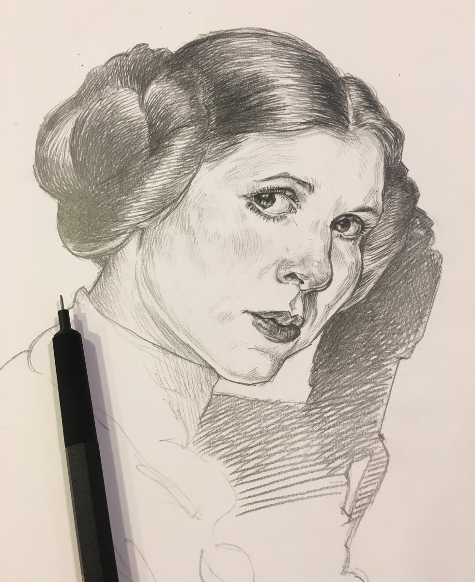 981x1200 Garrett Morlan On Twitter Workin On A Little Carrie Fisher - Carrie Fisher Sketch